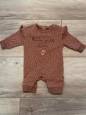 Polka Dot Infant Romper "Made with Love"
